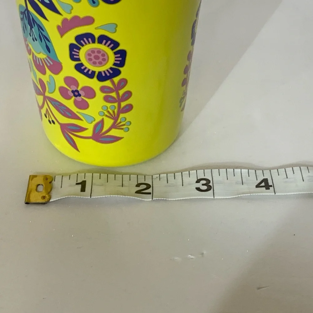 True Brands Blush Floral Stainless Steel Tumbler Cup Set of 6 Yellow